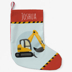 Boys Modern Construction Digger Kids Liten Julstrumpa
