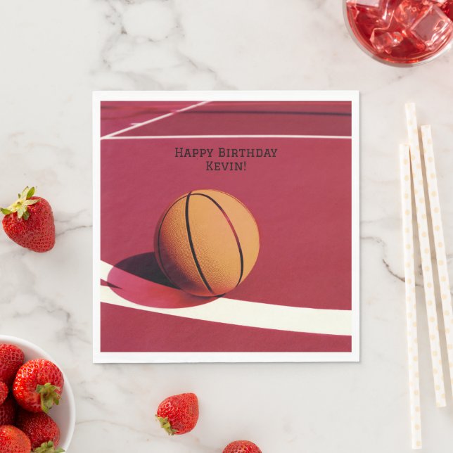 Boys Modern Sports Kids Red Court Basketball Pappersservett (Insitu)