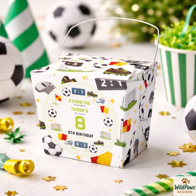 Boys Modern Sports Soccer Kids 8th Birthday Party Presentaskar (Boys Modern Sports Soccer Kids 8th Birthday Party Favor Boxes
)