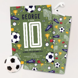 Boys Modern Sports Soccer Kids Birthday Inbjudningar