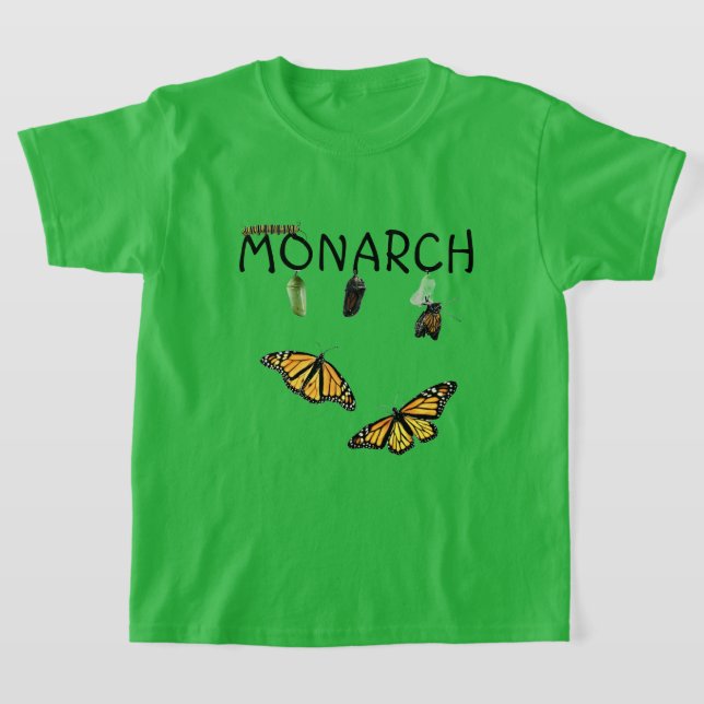 Boys Monarch Life Cycle. T Shirt (Laydown)