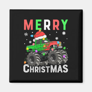 Boys Monster Lastbil God jul Santa Hat Kids Magnet