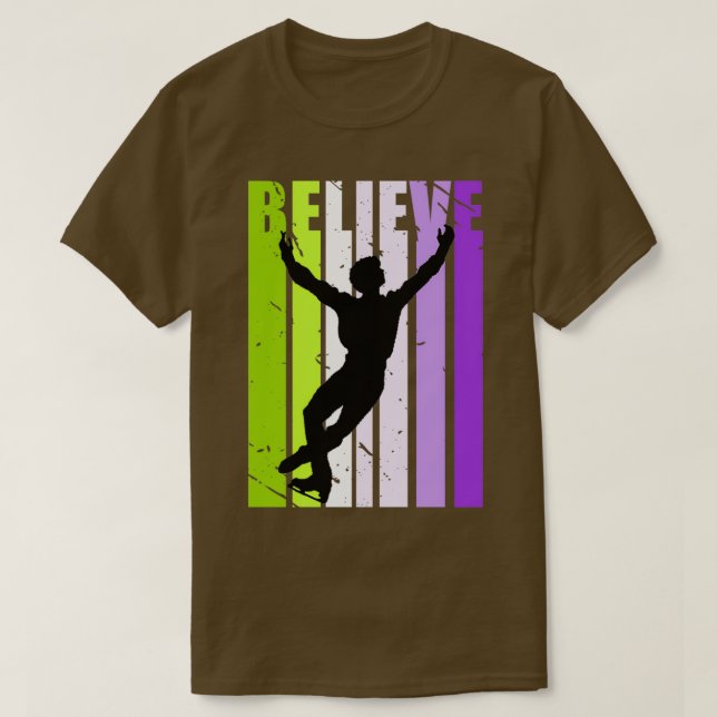 Boys Motivational Ice Skater Skate Skate Figur T Shirt (Design framsida)