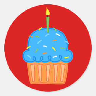 Boys Muffinss Red Stickers Runt Klistermärke