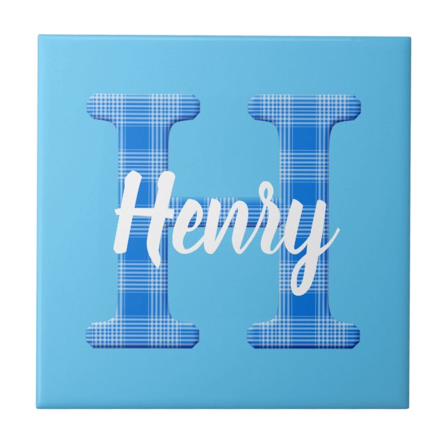 Boys Namn Anpassningsbar Play Brev H Kakelplatta (Framsidan)