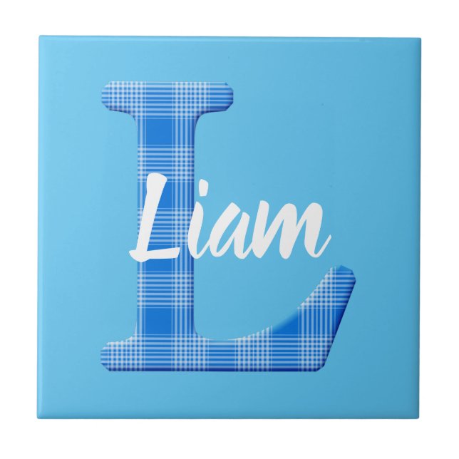 Boys Namn Anpassningsbar Play Brev L Kakelplatta (Framsidan)