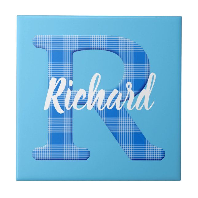 Boys Namn Anpassningsbar Play Brev R Kakelplatta (Framsidan)