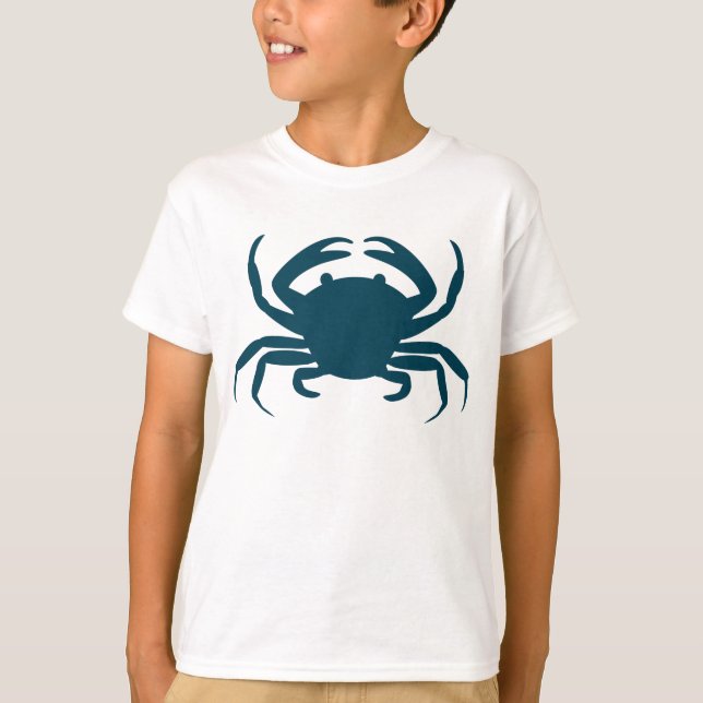 Boys Nautical blue crab strand t-shirt (Framsida)