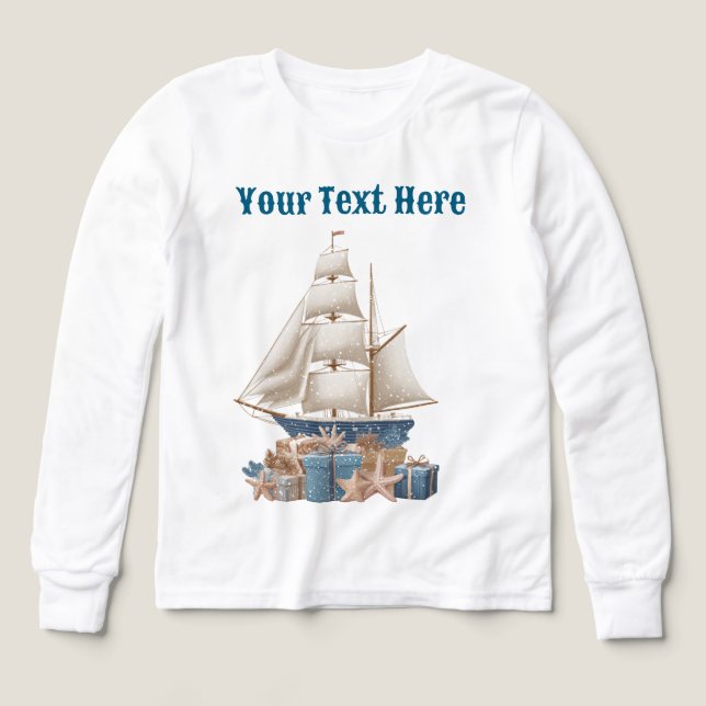 "Boys Nautical Jul T-Shirt - Festive Helgdag (Design framsida)