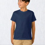 Boys Navy T-Shirt, Kids / Custating T-Shirt<br><div class="desc">Kids T-Shirt: Skapa din egen anpassningsbar T-Shirt med text. Enkla justeringar (knappen Redigera design) genom att lägga till mer text, färg i bakgrunden eller mer bilder.</div>