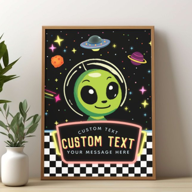 Boys NeonGalaxy Custom Space Alien Sign Poster (Skapare uppladdad)