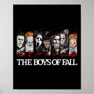 Boys of Fall Vintage Scary Horror Movie Hallow Poster