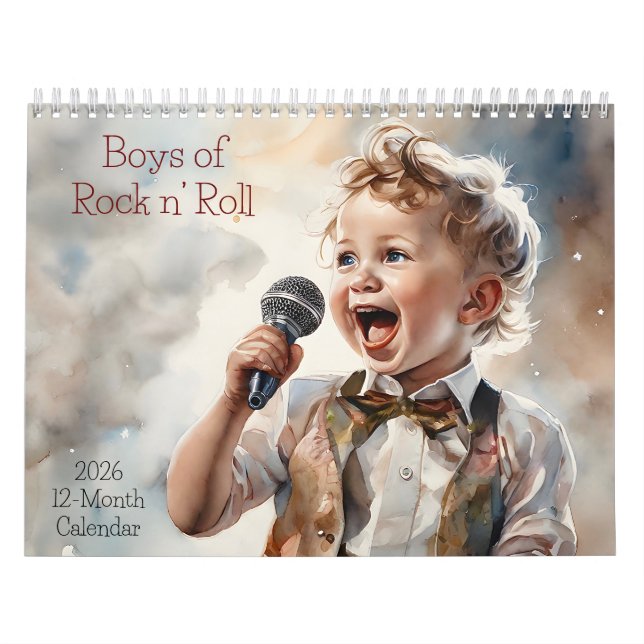Boys of Rock and roll 2026 Calendar 12 Months Kalender (Omslag)