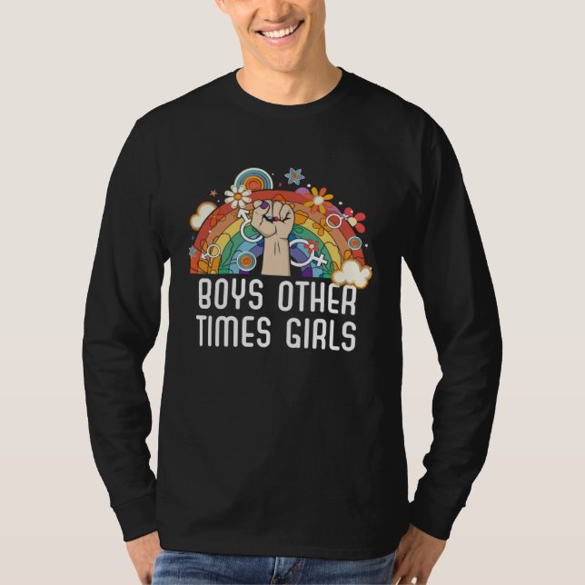 Boys Other Times Girls Bisexual Pride Bisexuality  T Shirt (Framsida)