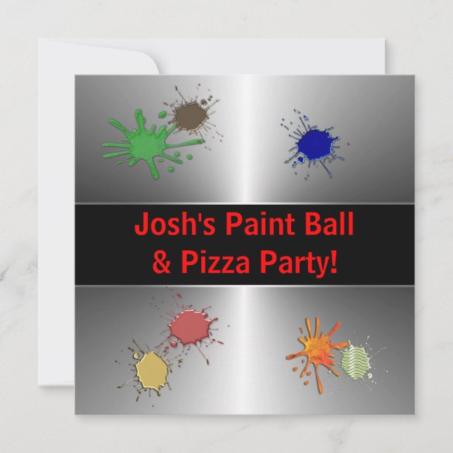 Boys Paint Boll Party Inbjudningar (Framsida)