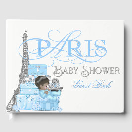 Boys Paris Baby Shower Guest Bok