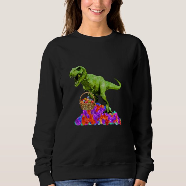 Boys Påsk Dino Bunny Egg Hunt Dinosaur Trex T re Shirt (Framsida)
