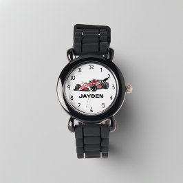 Boys Personalised Racing Car Kids Watch Armbandsur
