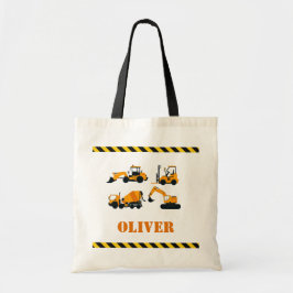 Boys personlig Construction Diggers Tote Bag Tygkasse