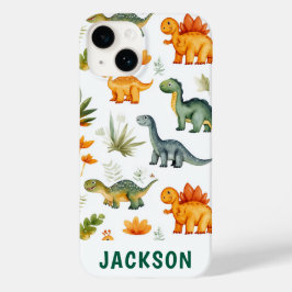 Boys Personlig Cute Dinosaur iphone 14 Fodral