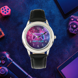 Boys Personlig Neon Gaming Controller Armbandsur