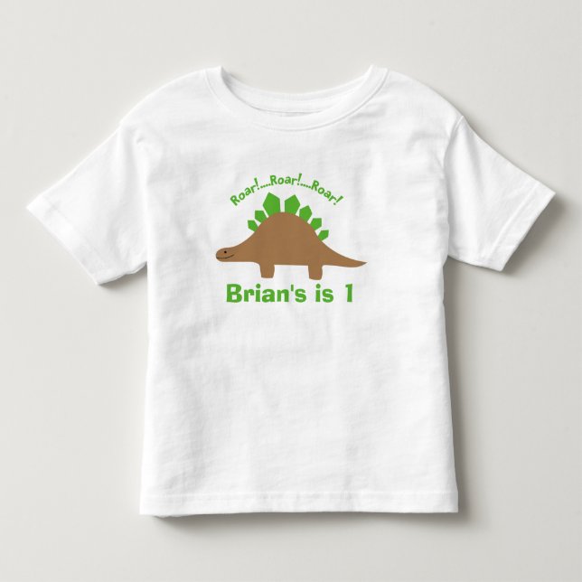 Boys Personlig Stegosaurus Dinosaur T-Shirt (Framsida)
