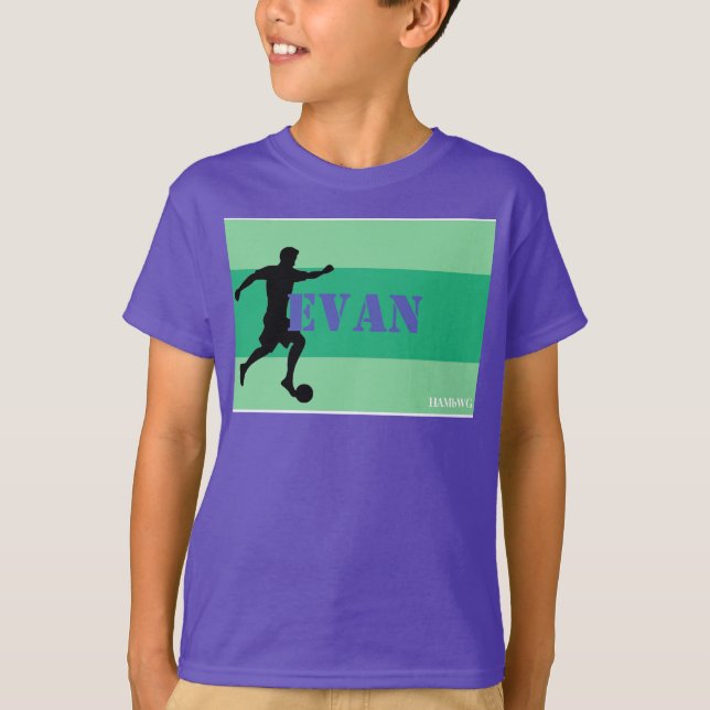 Boy's personlig T Shirt Grönt Bands HAMbWG (Framsida)