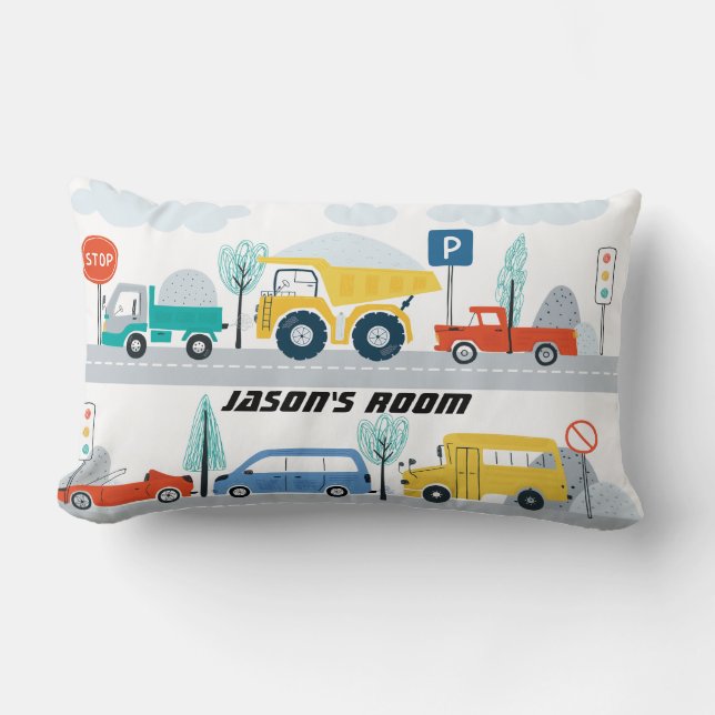 Boys Personlig Transport Fordon Lumbar Pillow Lumbarkudde (Framsida)