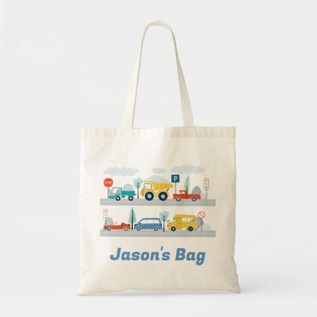 Boys Personlig Transport Fordon Tote Bag Tygkasse (Framsidan)