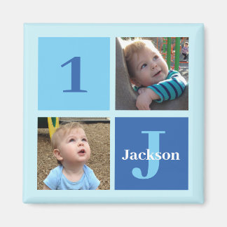 Boys Photo Collage Anpassningsbar Blue Kids Photog Magnet