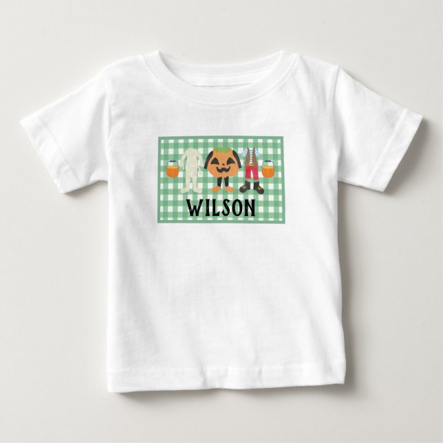 Boys Play Bus eller godis Halloween Baby T-Shirt (Framsida)