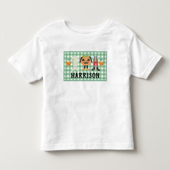 Boys Play Bus eller godis Halloween Småbarn T-shi T Shirt (Framsida)