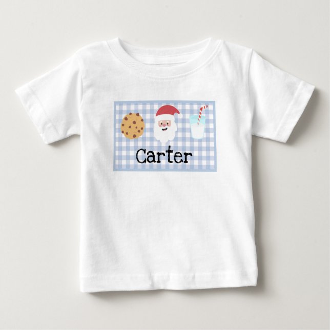 Boys Play Santa's Mjölk och Cookies Baby T-Shirt (Framsida)