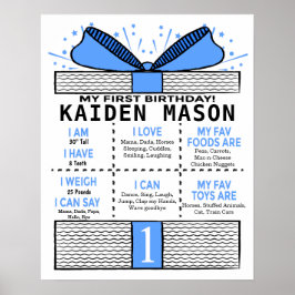Boys Present Gift Box 16x20 Mall 1st Birthday Poster