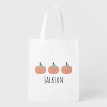 Boys Pumpkin Trio Bus eller godis Halloween Bag