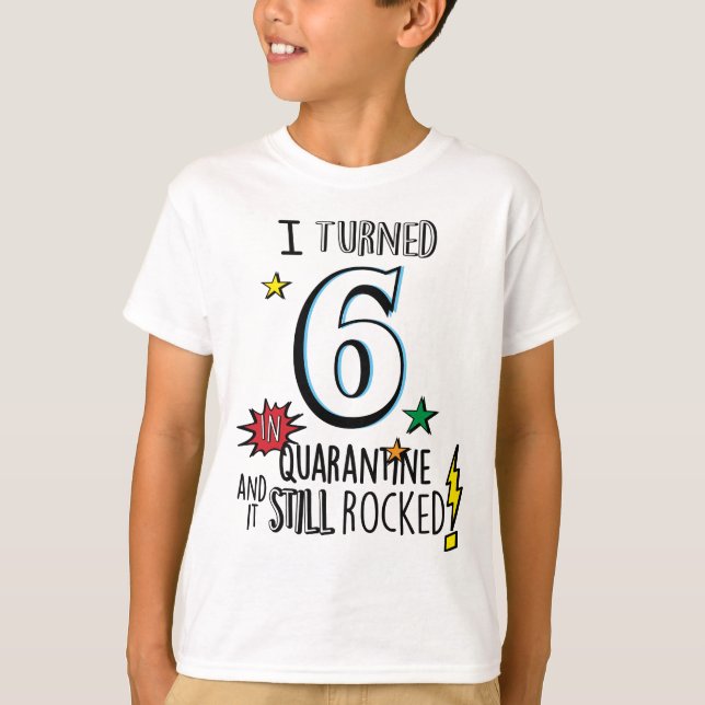 Boys Quarantine Birthday Shirt Kids Quarantine T Shirt (Framsida)