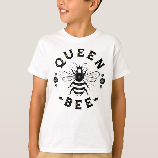 Boy's Queen Bee / White T-Shirt (Framsida)