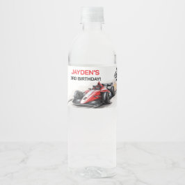 Boys Racing Car Birthday Water Bottle Label Vattenflaskor Etikett