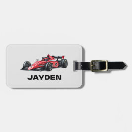 Boys Racing Car Personalised Luggage Tag Bagagebricka