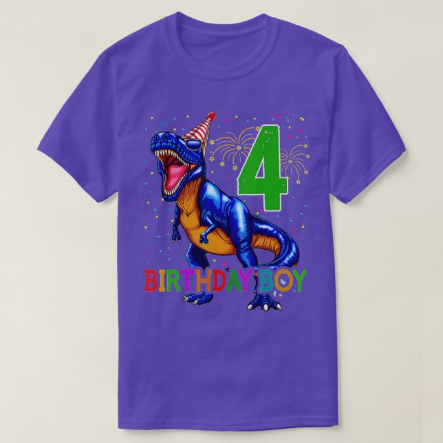 Boys Rawr Im 4 4th Birthday Dinosaur s Dinosaur Gi T Shirt (Design framsida)