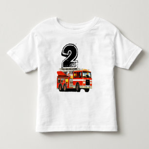 Boys Red Fire Lastbil 2:a födelsedagen T-shirt