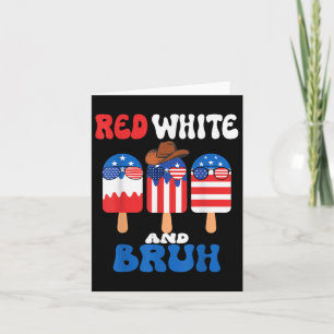 Boys Red White och Bruh Popsicle Manar 4 juli Amer Kort