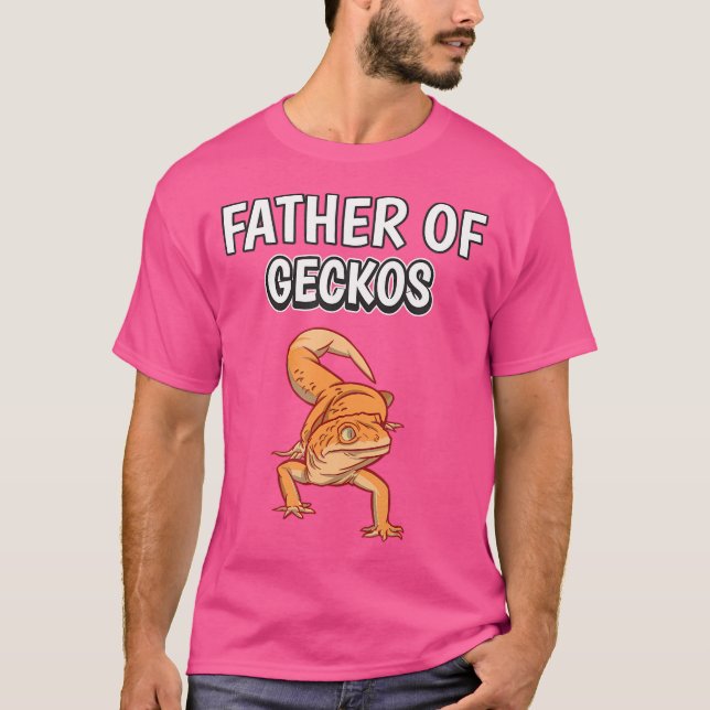 Boys Reptile Pappa Fars dag Far vid Geckos T Shirt (Framsida)