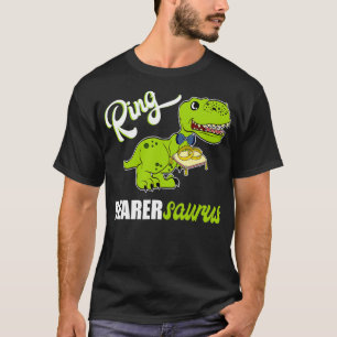 Boys Ring Bearer Design Dinosaur Rex Bröllop T Shirt