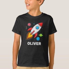 Boys Rocket Outerspace Cute Personlig T Shirt