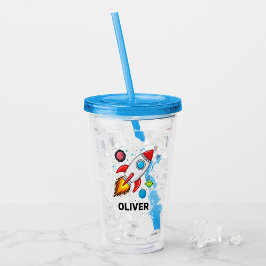 Boys Rocket Outerspace Cute Personlig Take Away Mugg