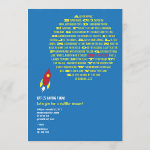 Boys Rocket Stellar Shower-inbjudningar Inbjudningar