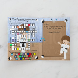 Boys Roligt Karate Secret Message Grattis på födel Kort