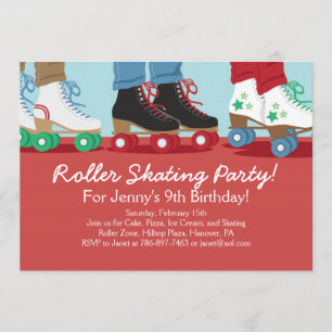 Boys Roller Skating Party-inbjudningar Inbjudningar