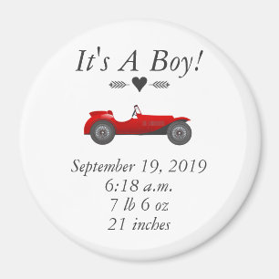 Boys Room Classic Car ger sötröda Retro-bilar Magnet